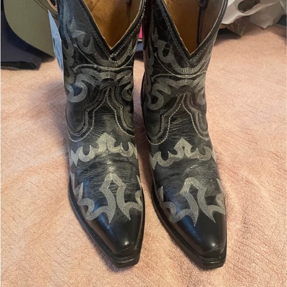 Black and Silver Western Boots